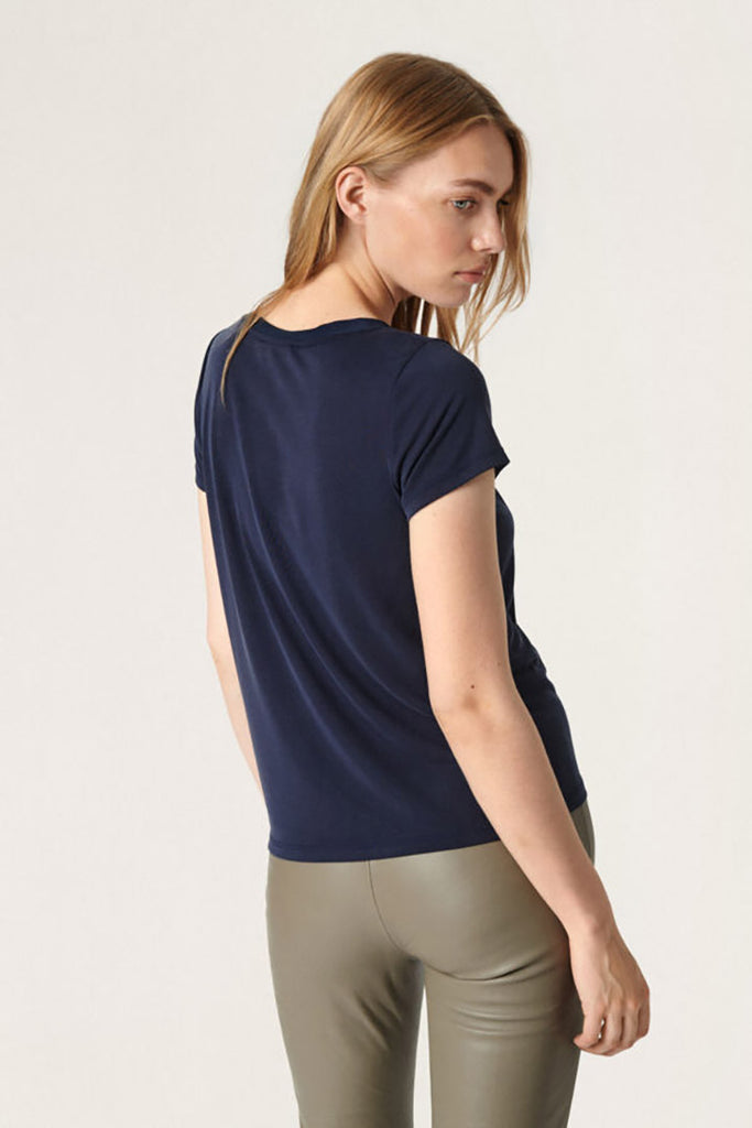 Soaked in Luxury Columbine V Neck Tshirt SS