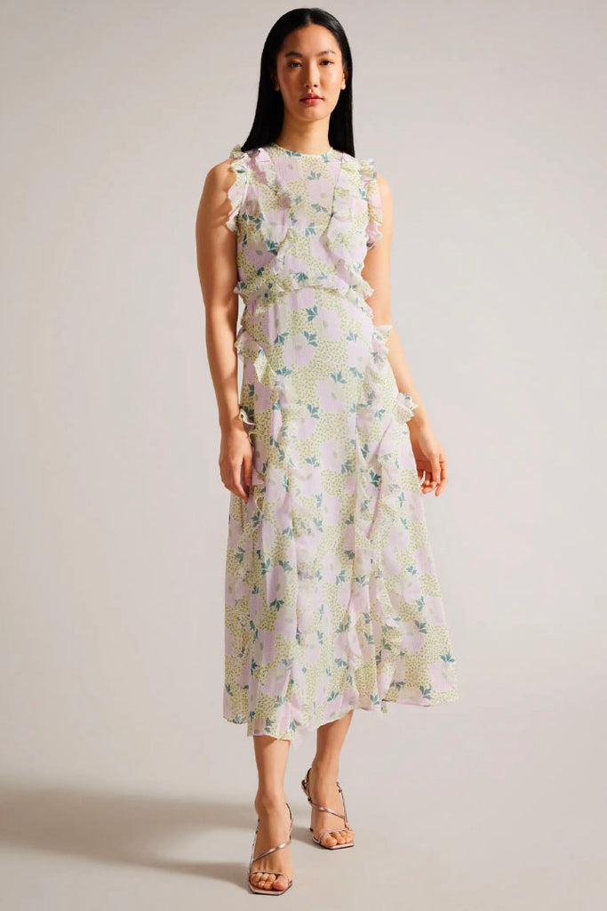 Ted Baker Clothing Calinia Sleeveless Waterfall Midi Dress Lilac