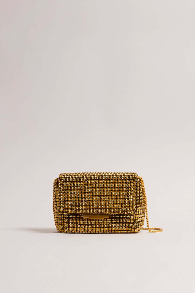 Ted Baker Accessories Gliters Crystal Mini Clutch Bag Gold OS