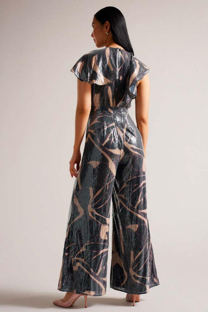 Ted Baker Clothing Edennie Printed Sequin Ruffle Jumpsuit
