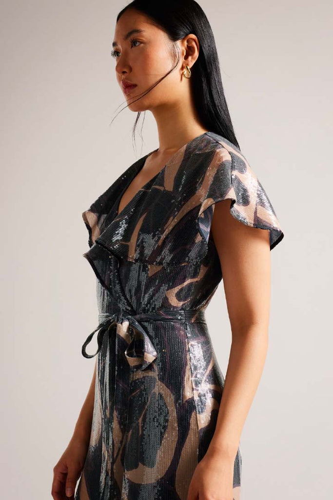 Ted Baker Clothing Edennie Printed Sequin Ruffle Jumpsuit