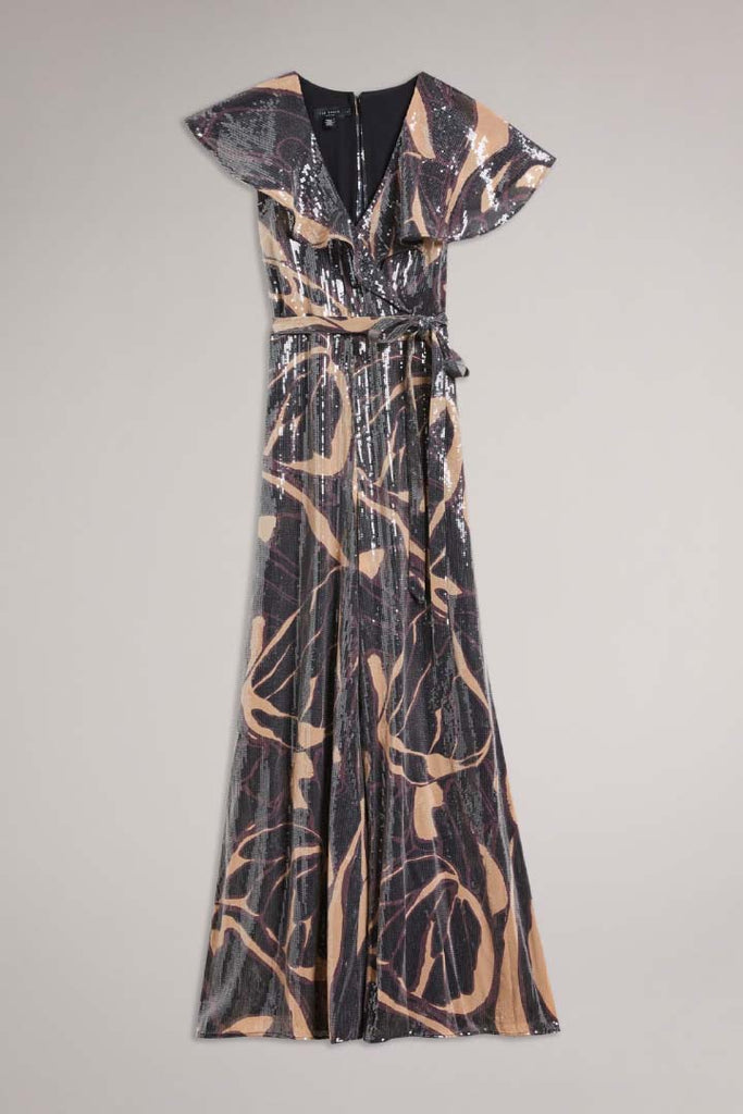 Ted Baker Clothing Edennie Printed Sequin Ruffle Jumpsuit