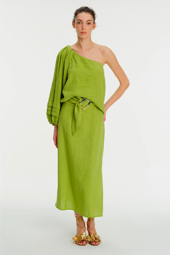 Exquise One Shoulder Linen Blouse