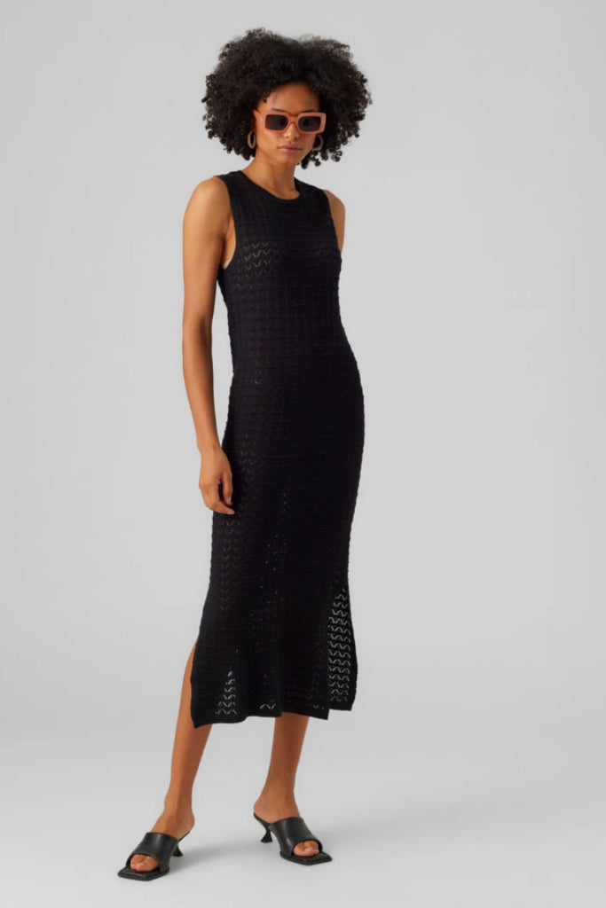 Vero Moda Frida O-Neck Calf Dress Black