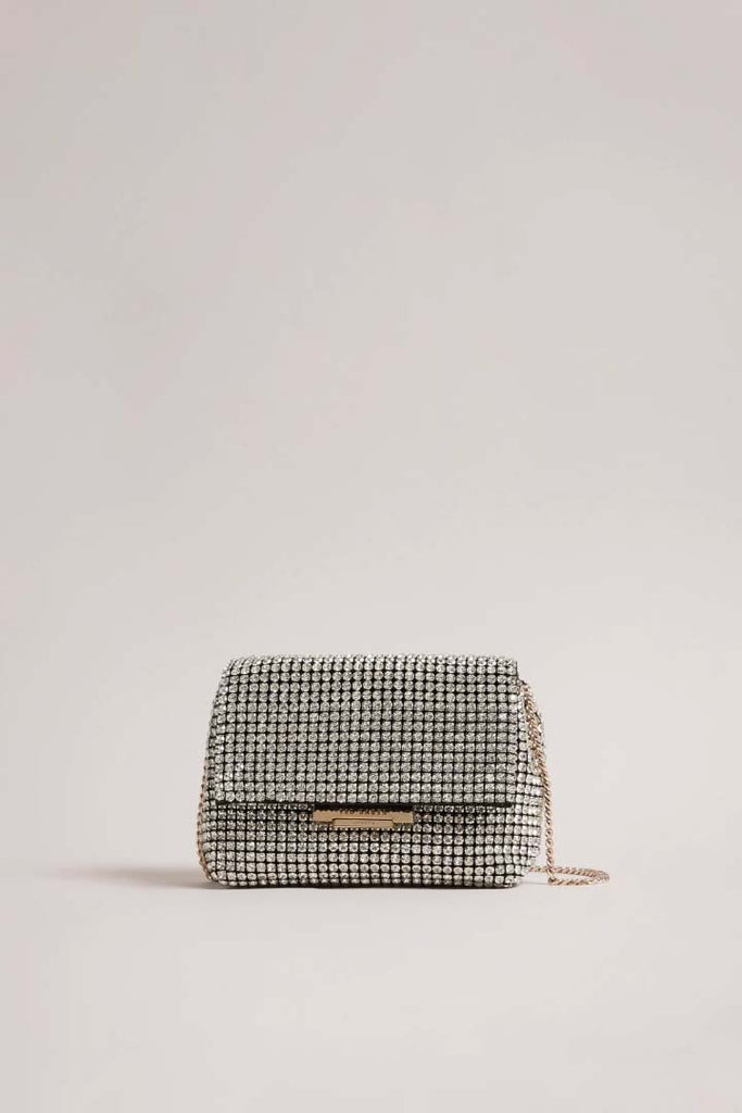 Ted Baker Accessories Gliters Crystal Mini Clutch Bag Silver OS