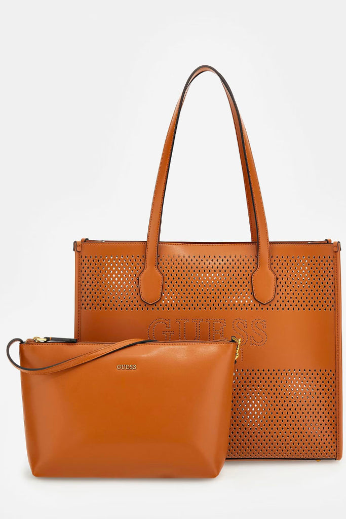 Guess Accessories Katey Perf Leather Tote Bag