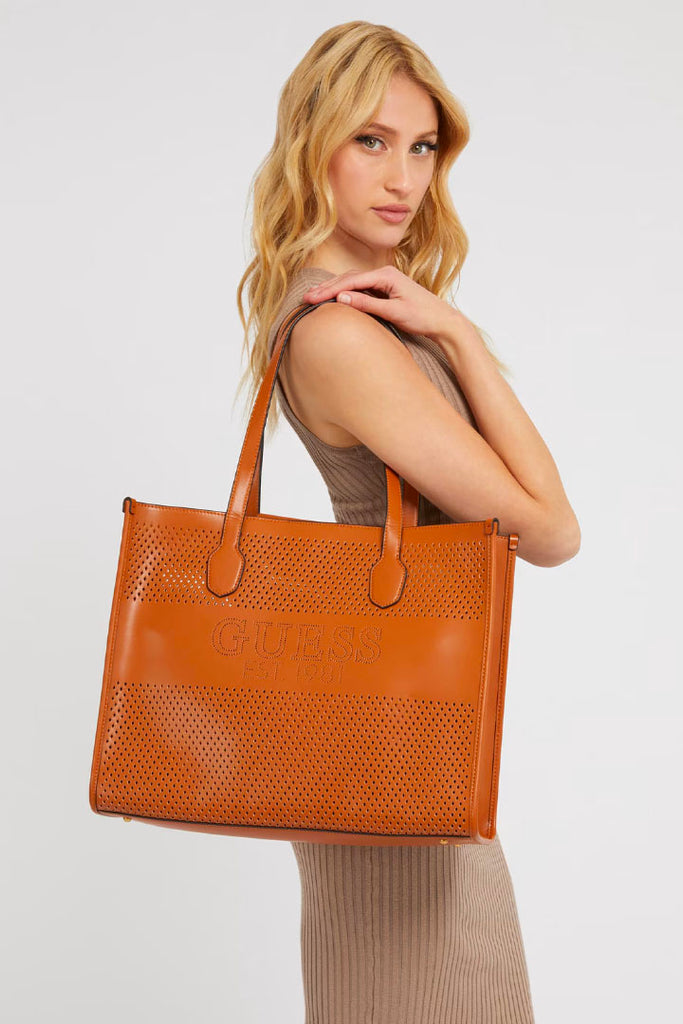 Guess Accessories Katey Perf Leather Tote Bag