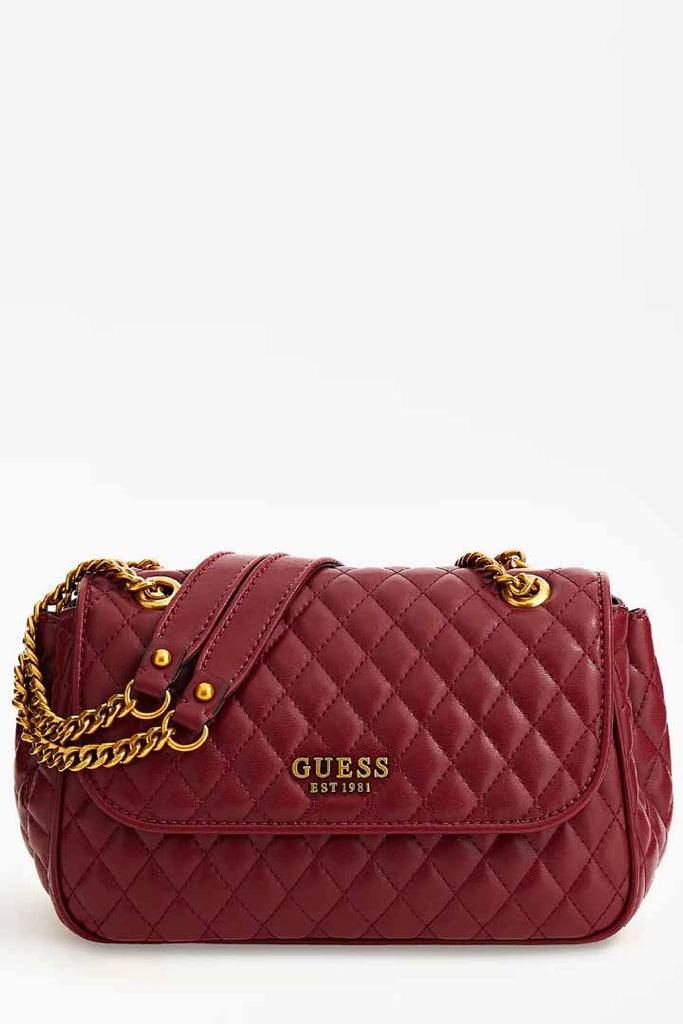 Guess Accessories Maila Quilted Crossbody Bag Burgundy OS