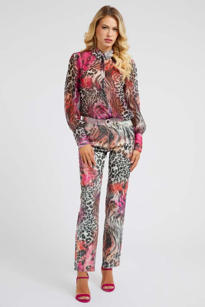 Guess Clothing Raven Chiffon Shirt
