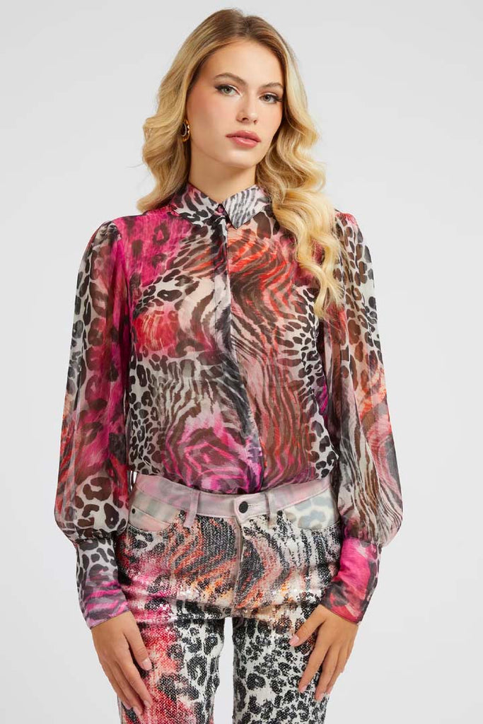 Guess Clothing Raven Chiffon Shirt