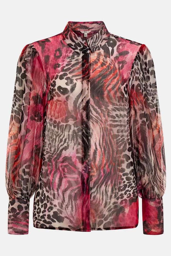 Guess Clothing Raven Chiffon Shirt Multi