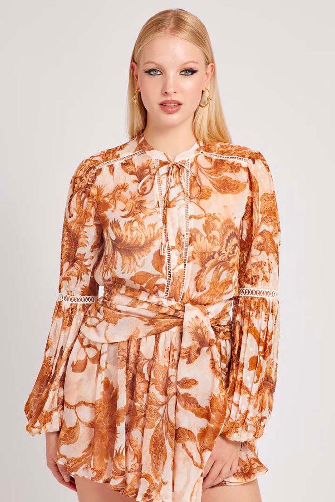 Guess Clothing Josette Top Brown