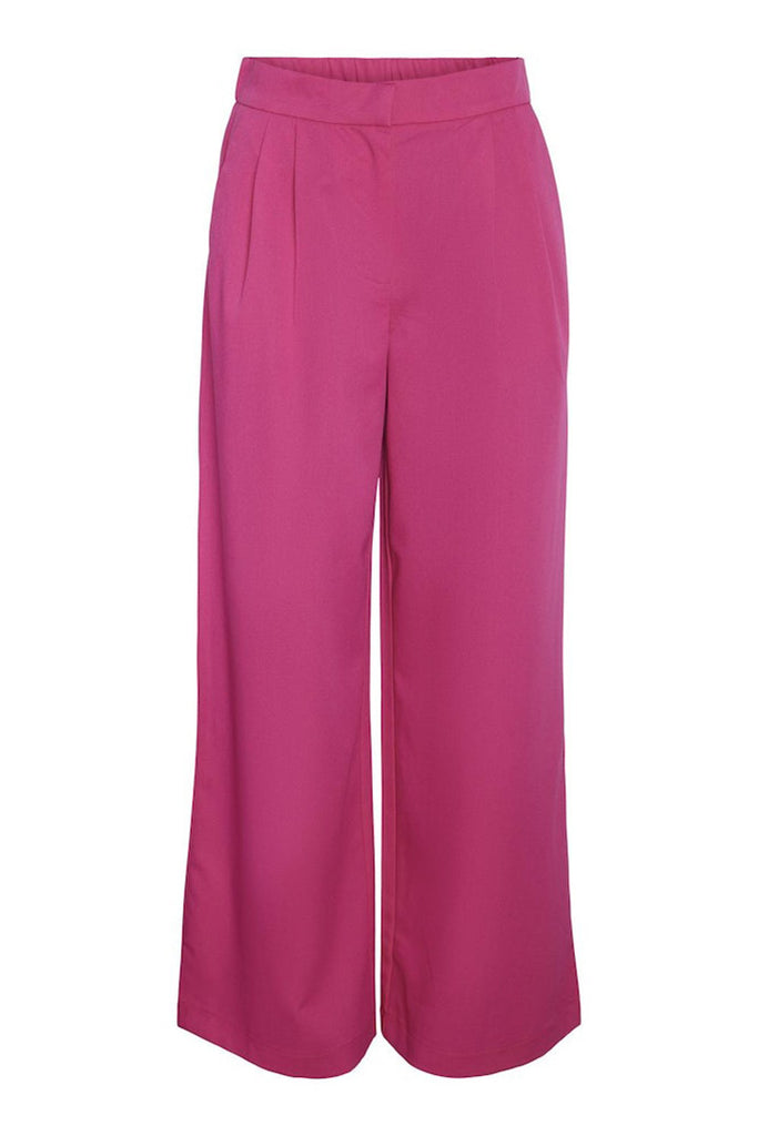 Noisy May Jamie High Waist Wide Leg Pants Pink