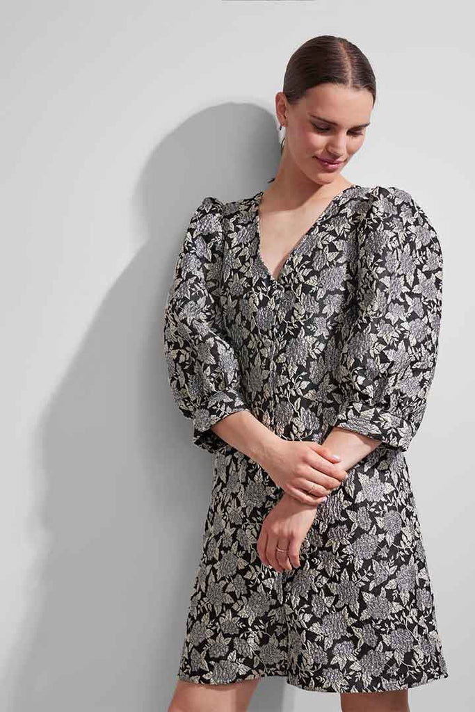 Pieces Mercy Long Sleeve Dress V-Neck Black