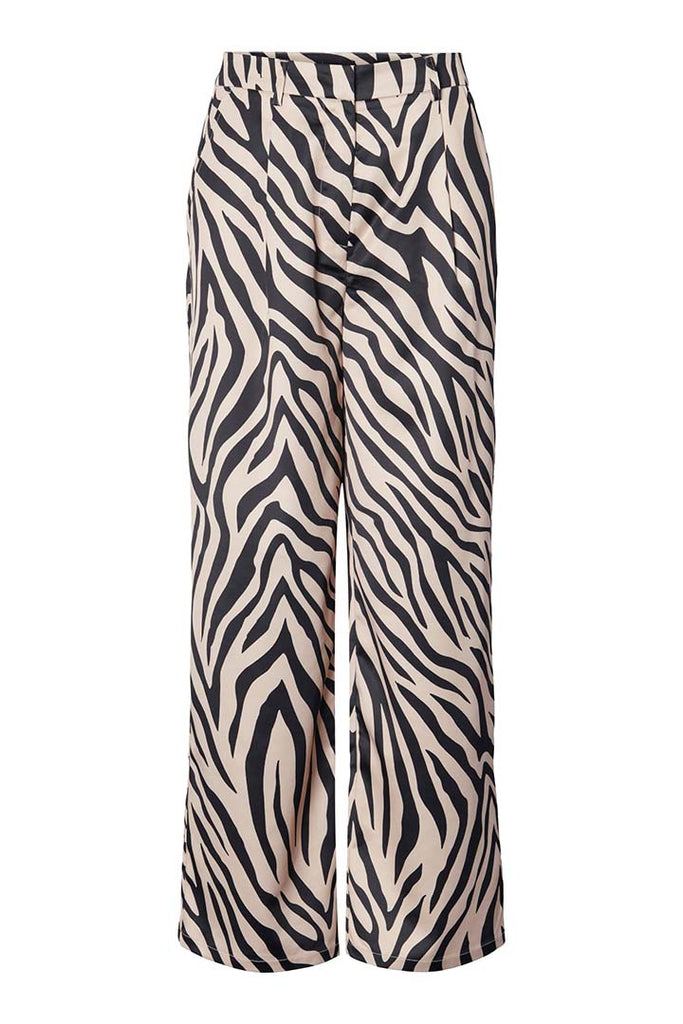 Pieces Zebrane Wide Satin Trousers