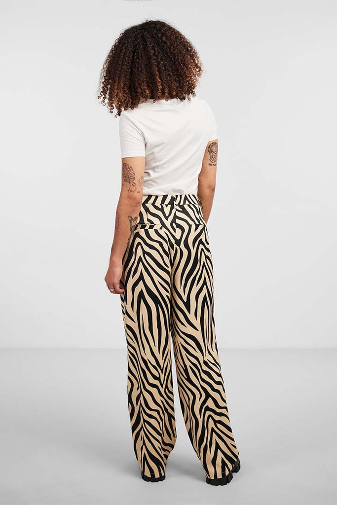 Pieces Zebrane Wide Satin Trousers