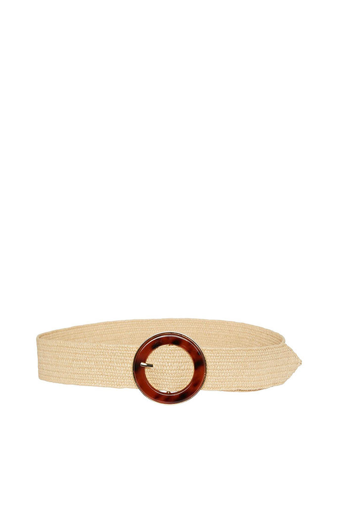 Pieces Karisma Straw Waist Belt Beige