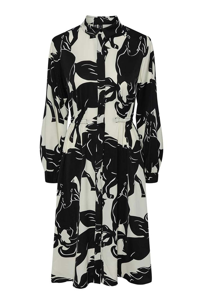 Pieces Nellie Midi Shirt Dress Black