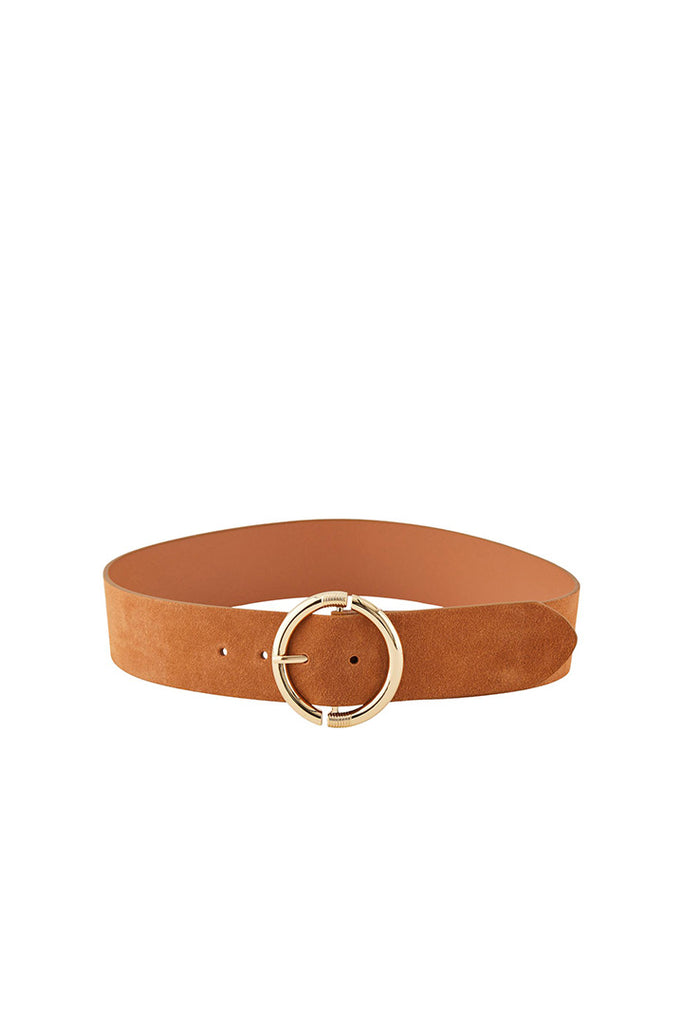 Pieces Amailie Suede Waist Belt Tan