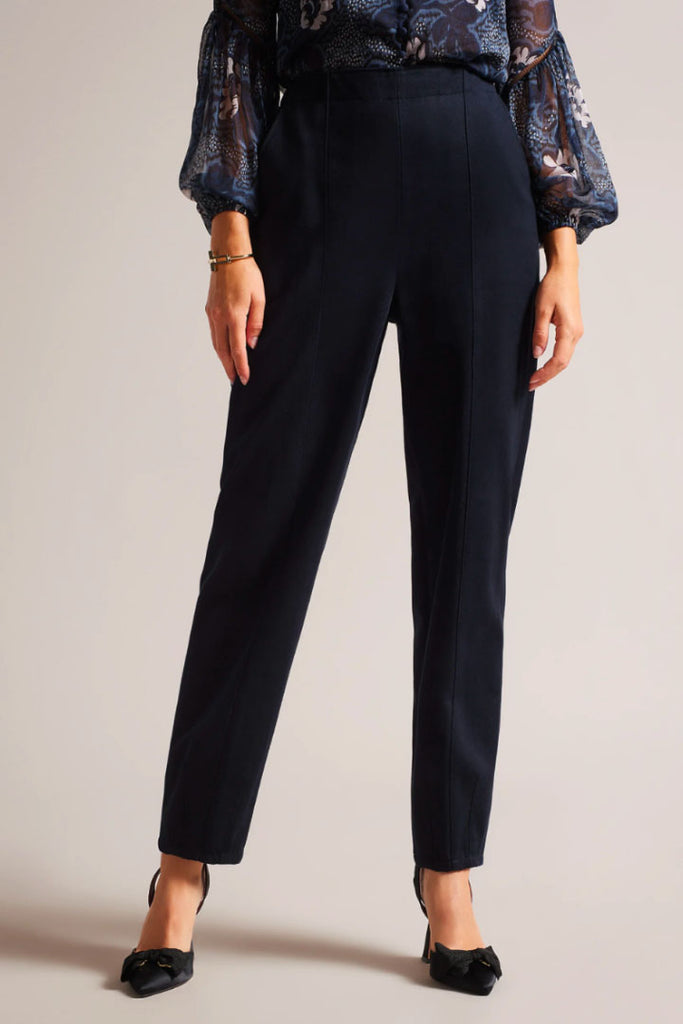 Ted Baker Clothing Eliona Barrel Trousers With Pin Tuck Detail Navy