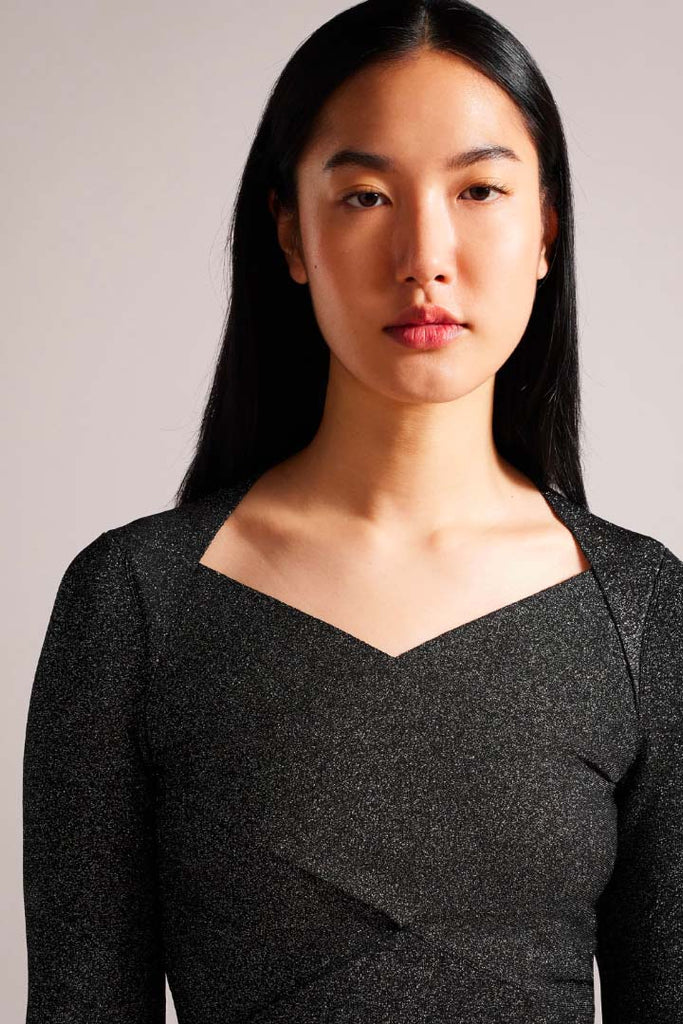 Ted Baker Clothing Eloisy Slim Fit Crossover Knit Top Black