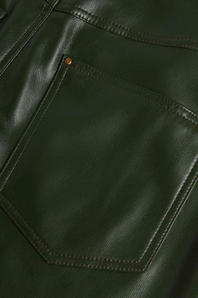 Ted Baker Clothing Plaider Panelled Straight Leg PU Trousers