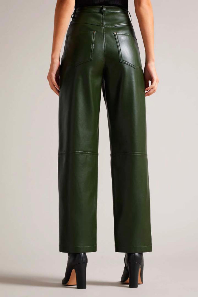 Ted Baker Clothing Plaider Panelled Straight Leg PU Trousers