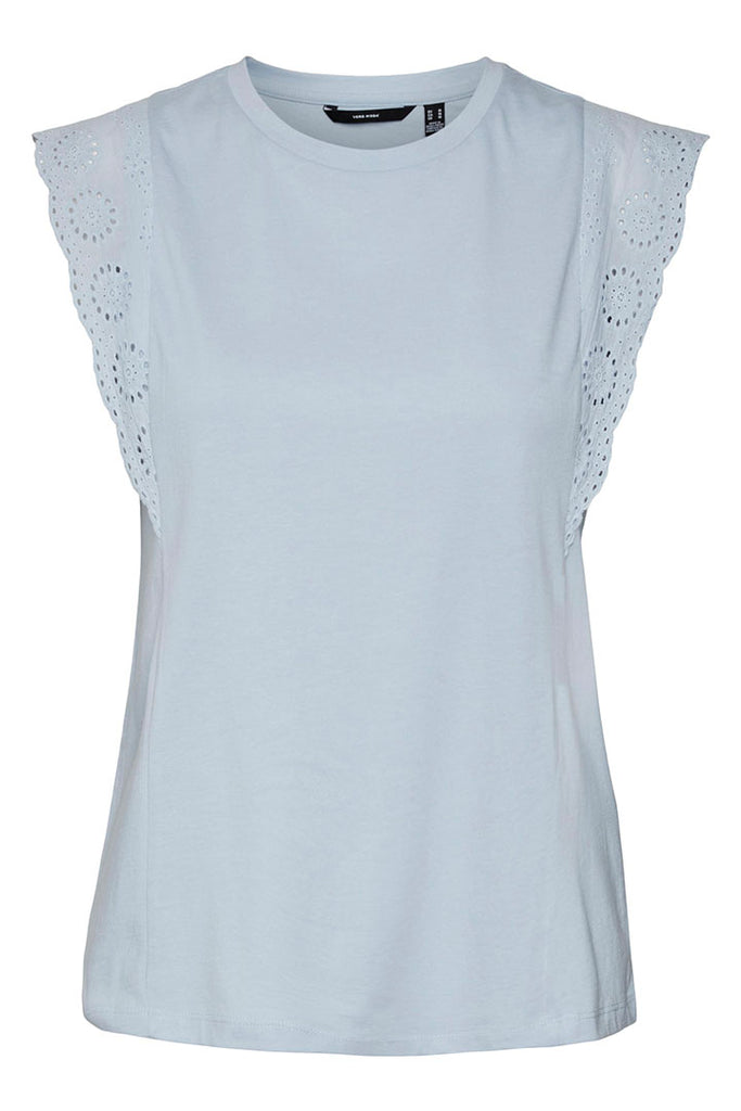 Vero Moda Hollyn Short Sleeve Top Light Blue