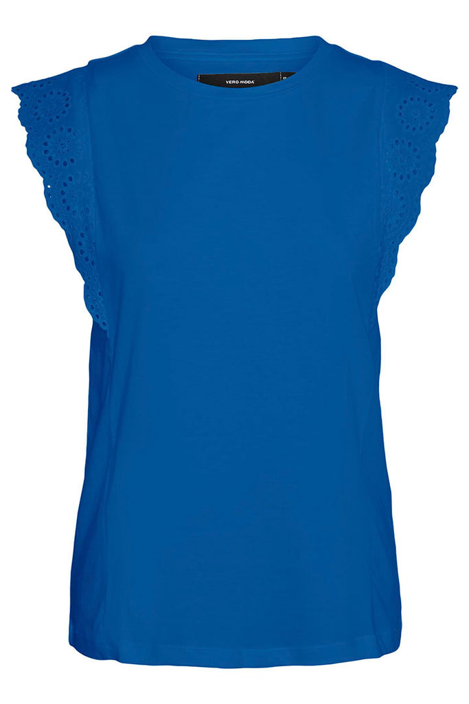 Vero Moda Hollyn Short Sleeve Top Dark Blue