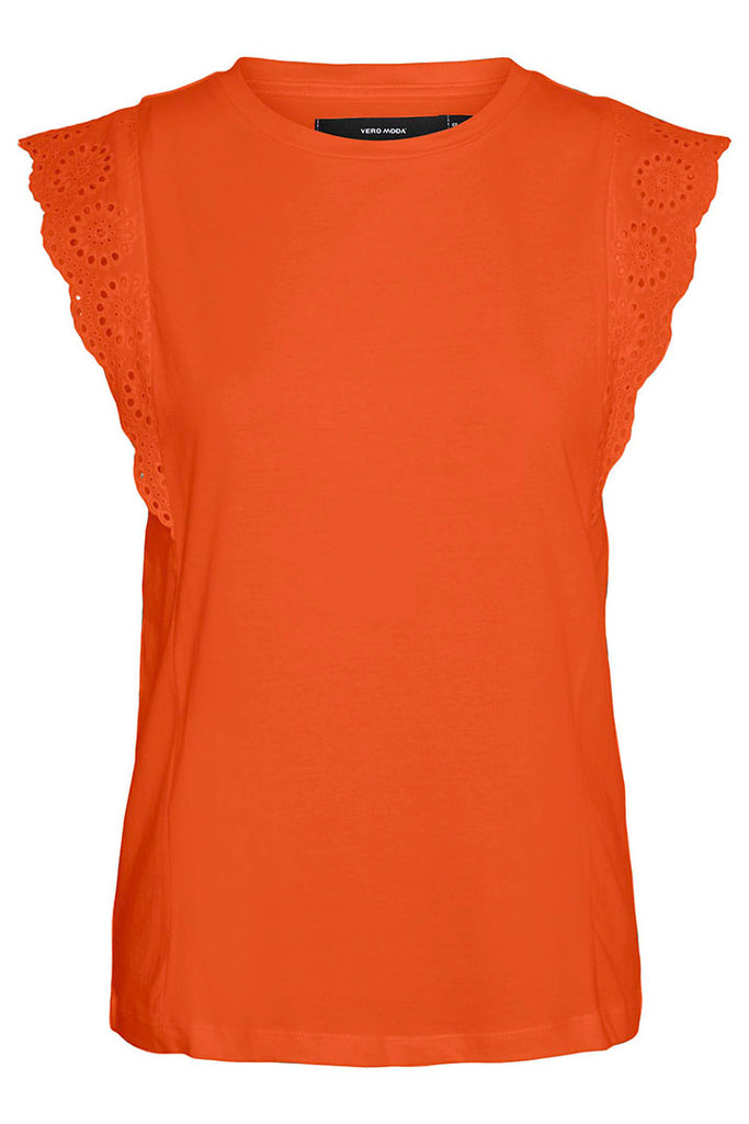 Vero Moda Hollyn Short Sleeve Top Orange