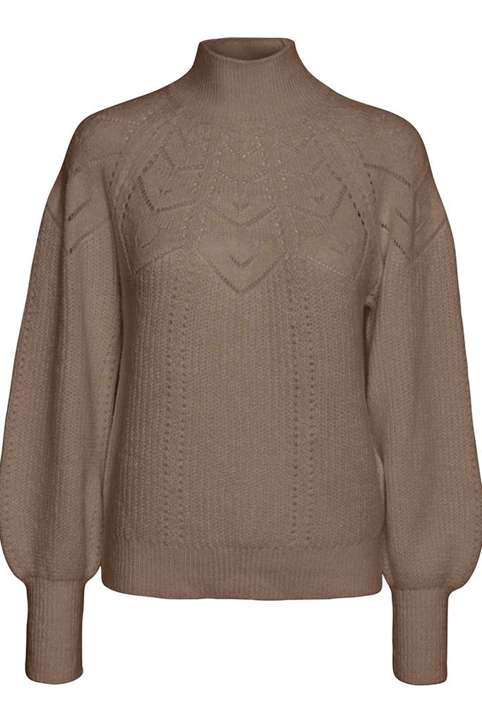 Vero Moda Penelope Highneck Jumper Brown
