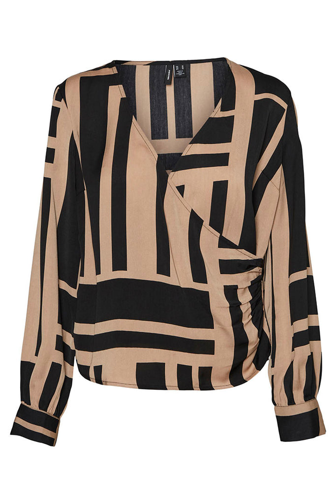 Vero Moda Brita Rouching Midi Top Black