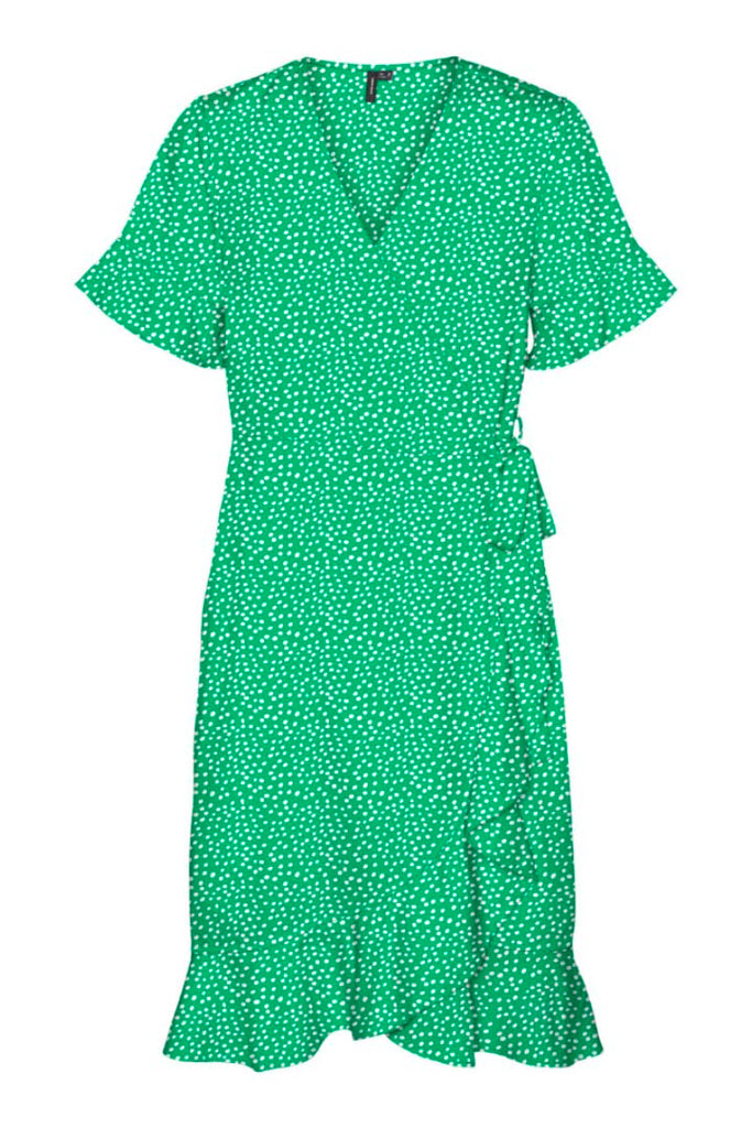 Vero Moda Henna Short Wrap Frill Dress