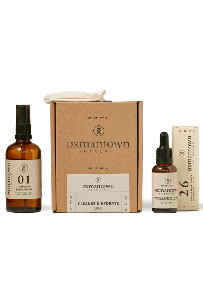 Øxmantown Cleanse and Hydrate Duo Facial Kit box