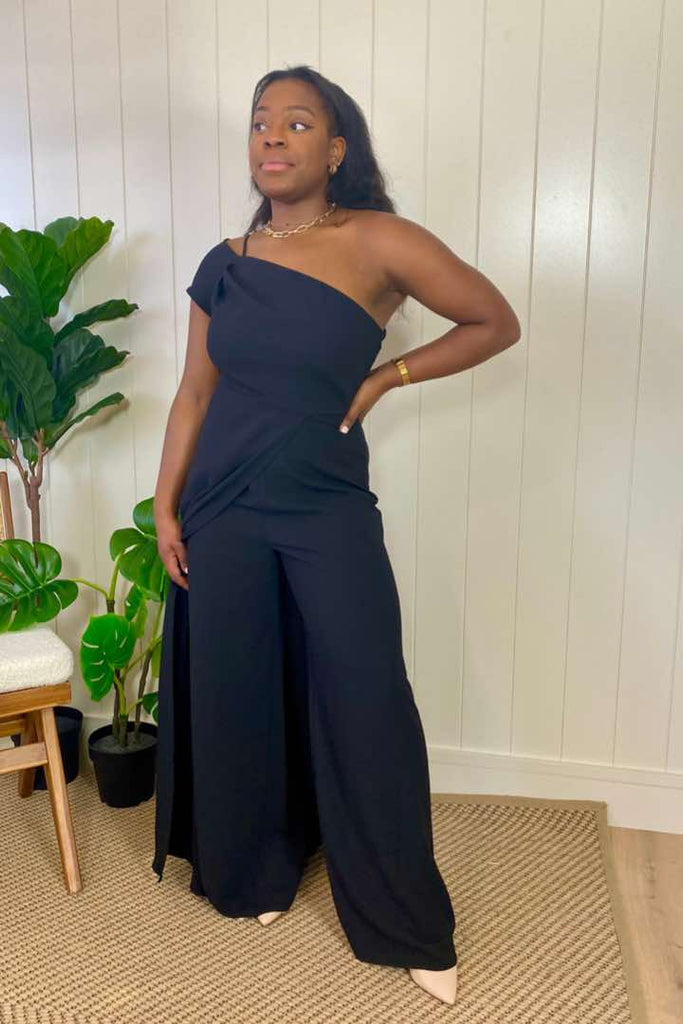 Kameya One Shoulder Overlay Jumpsuit