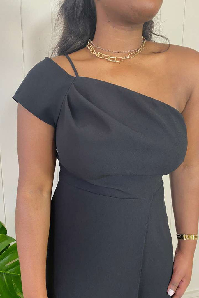 Kameya One Shoulder Overlay Jumpsuit